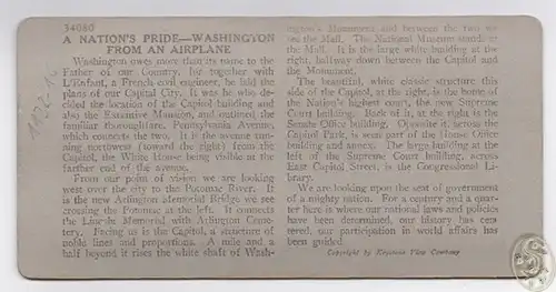 The Nation`s Pride - Washington, Capitol City of the United States, from an Airp