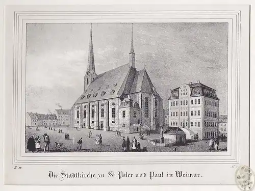 Die Stadtkirche zu St. Peter und Paul in Weimar. 1835
