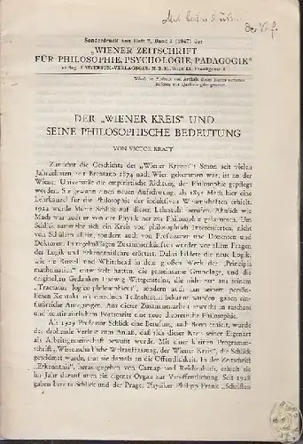 KRAFT, Der 'Wiener Kreis' und seine... 1947