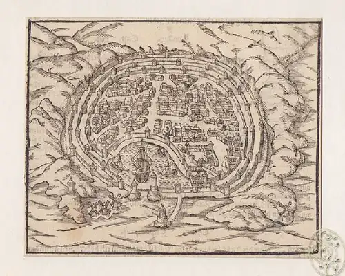 Rhodyß die Insel unnd Hauptstatt darinn. 1598