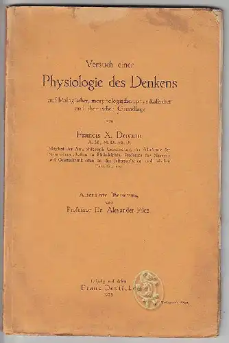 DERCUM, Versuch einer Physiologie des Denkens... 1923