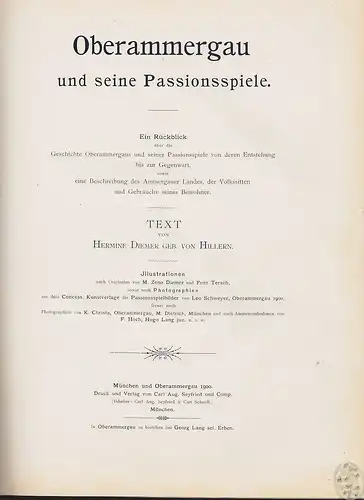 Oberammergau und seine Passionsspiele. Ein Rückblick über die Geschichte Oberamm