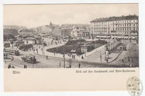 Wien. Blick auf den Naschmarkt und Wien-Boulevard.