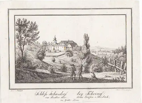 Schloss Johnsdorf bey Fehring im Besitz der Frau Gräfin v. Gleisbach, in Grätz.