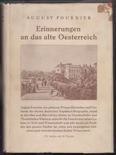 Erinnerungen (an das alte Oesterreich). FOURNIER, August. 0065-19