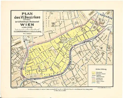 Plan des VI. Bezirkes (Mariahilf) der k.k. Reichshaupt- und Residenzstadt Wien i