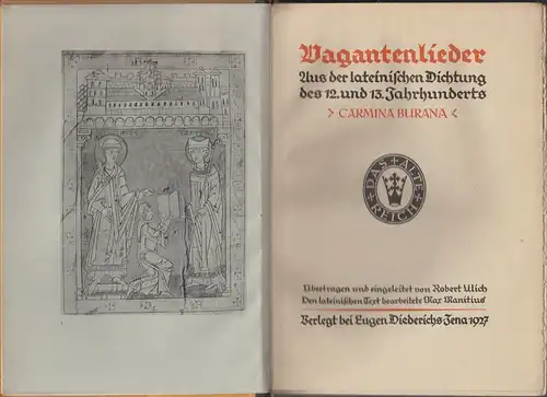 Vagantenlieder. Aus der lateinischen Dichtung des 12. und 13. Jahrhunderts. `Car