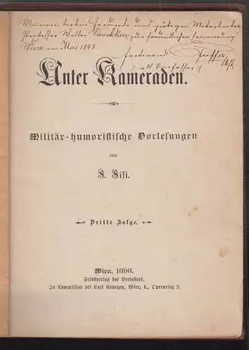 FIFI, Unter Kameraden. Militär-humoristische... 1898