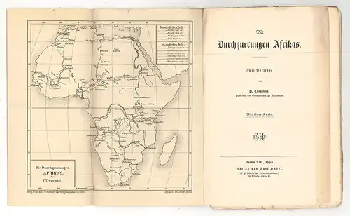 Die Durchquerungen Afrikas. Zwei Vorträge. TREUTLEIN, P.