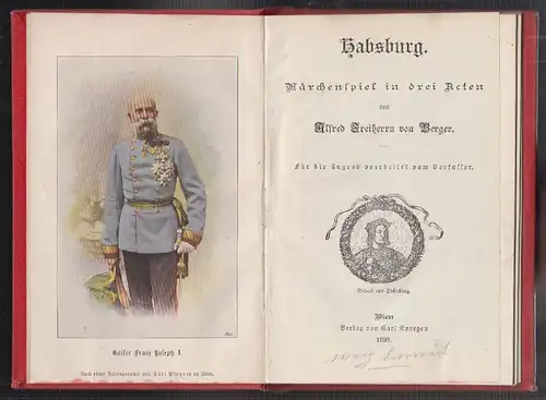 Habsburg. Märchenspiel in drei Acten. Für die Jugend bearb. BERGER, Alfred Frhr.