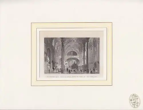 Inneres der Franziscanerkirche in Innsbruck. 1840