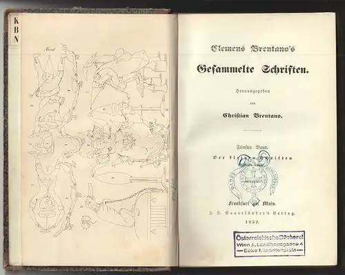 Gesammelte Schriften. Herausgegeben von Christian Brentano. BRENTANO, Clemens.