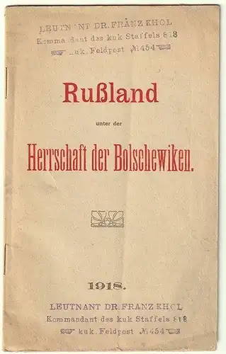 Rußland unter der Herrschaft der Bolschewiken.