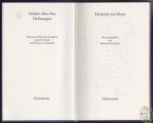 Heinrich von Kleist. SEMBDNER, Helmut (Hrsg.).