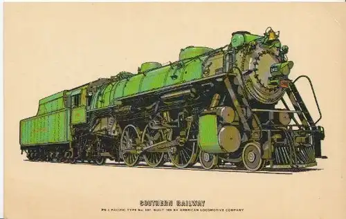 Southern Railway. Pacific Type No. 1401. Built in 1926 by American Locomitive Co