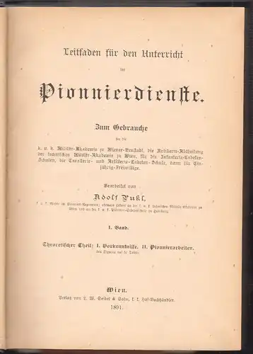 Leitfaden für den Unterricht im Pionnierdienste, zum Gebrauche für die k. u. k.