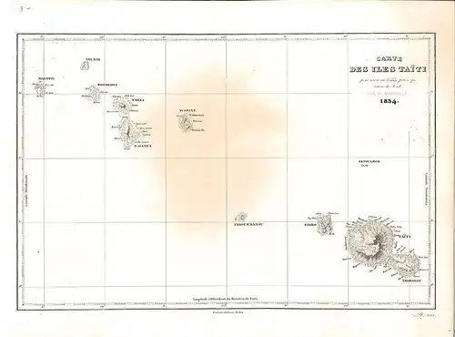 Carte des Iles Taiti pour servir au Voyage pittoresque autour de Monde. D`URVILL