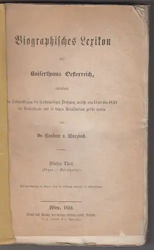 Biographisches Lexikon des Kaiserthums Oesterreich, enthaltend die Leben 2006-19