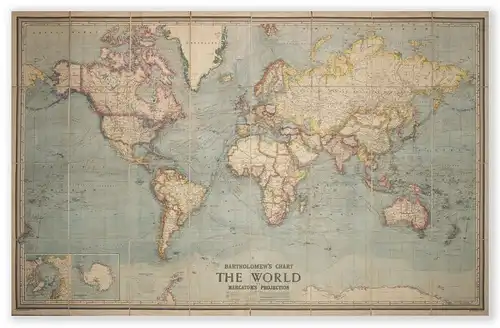 Commercial Chart of the World. On Mercator`s projection.
