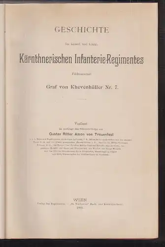 Geschichte des kaiserl. und königl. Kärnthnerischen Infanterie-Regimentes Feldma