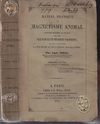 TESTE, Manuel pratique de magnétisme animal.... 1846