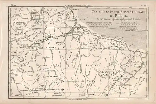 Carte de la Partie Septentrionale du Bresil. BONNE, Rigobert.
