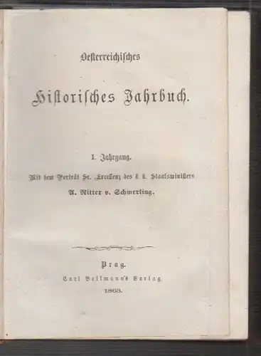 Oesterreichisches historisches Jahrbuch. [DUFFECK].