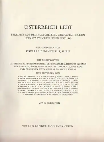 ÖSTERREICH LEBT. Berichte aus dem kulturellen,... 1955