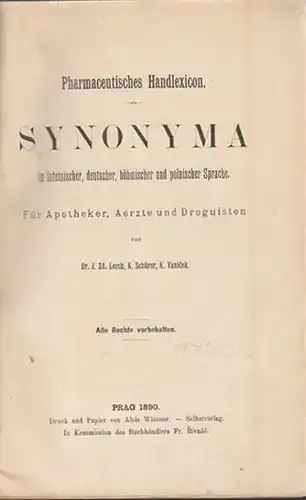 LERCH, Pharmaceutisches Handlexikon. Synonyma... 1890