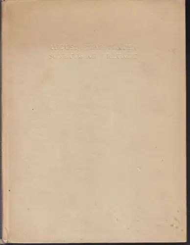 PLATEN, Sonette an Freunde. 1911