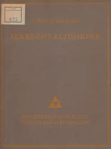 BALDASS, Alberecht Altdorfer. Studien über die... 1923