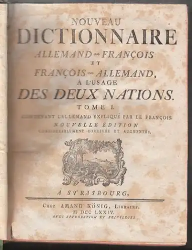 Nouveau Dictionnaire allemand-francois et... 1774