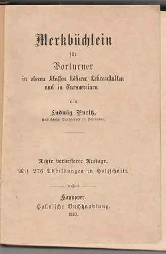 PURITZ, Merkbüchlein für Vorturner in oberen... 1887
