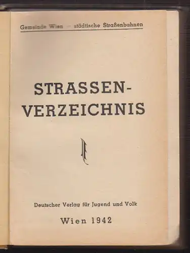 STRASSEN-VERZEICHNIS. 1942