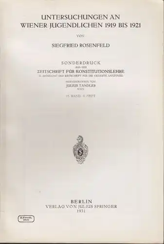 ROSENFELD, Untersuchungen an Wiener... 1931