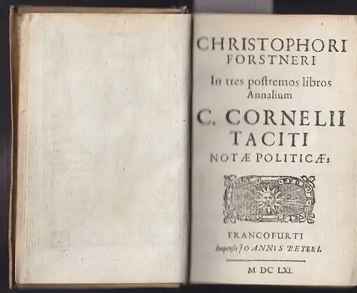 FORSTNER, Christophori Forstneri. In tres... 1661