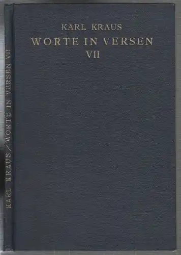 KRAUS, Worte in Versen VII. 1923