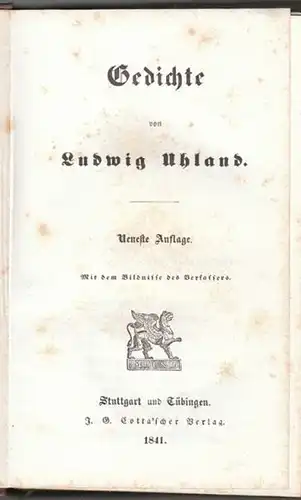 UHLAND, Gedichte. 1841