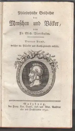 VIERTHALER, Philosophische Geschichte der... 1789