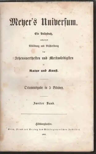 Meyer's Universum. Ein Volksbuch, enthaltend... 1859 0181-10