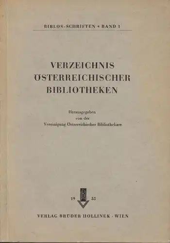 VERZEICHNIS österreichischer Bibliotheken.... 1953