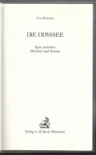 HÖLSCHER, Die Odyssee. Epos zwischen Märchen... 1989