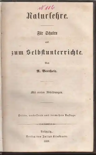 BERTHELT, Kommentar zum größeren und kleineren... 1859