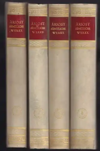 ARIOSTO, Sämtliche poetischen Werke. Übertragen... 1922