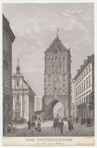 Der Pulverthurm. Ansicht von Westen. 1835