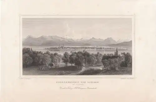 Totalansicht von Lindau am Bodensee. 1850