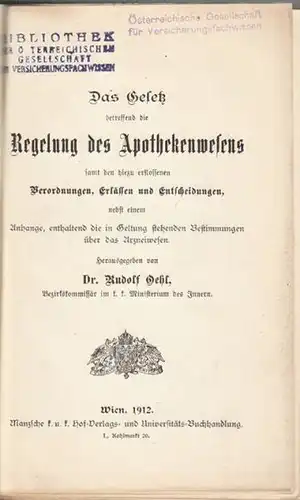 OEHL, Das Gesetz betreffend die Regelung des... 1912