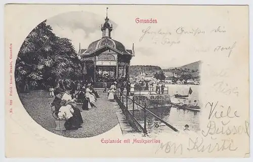 Gmunden. Esplanade mit Musikpavillon. 1900