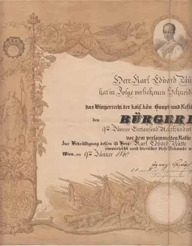 Herr Karl Eduard Rütte hat in Folge verliehenen... 1840