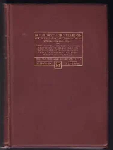 WELLHAUSEN, Die christliche Religion. Mit... 1906